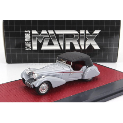 MATRIX SCALE MODELS BUGATTI T57SC ROADSTER VANDEN PLAS CLOSED 1938 - GREY BLACK 1/43