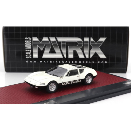 MATRIX SCALE MODELS MONTEVERDI HAI 450 GTS 1973 - WHITE BLACK 1/43