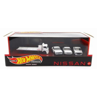 MATTEL HOT WHEELS NISSAN SET 4X FLEETSTREET TRUCK CAR TRANSPORTER - SKYLINE 2000GT-R - SKYLINE C210 - SKYLINE HT2000 GT-X - WHIT