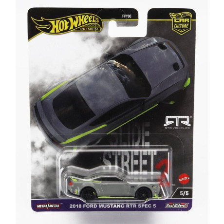 MATTEL HOT WHEELS FORD USA MUSTANG RTR SPEC 5 COUPE 2018 - GREY YELLOW 1/64