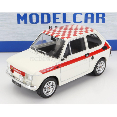 MCG FIAT 126 LOOK ABARTH 1972 - WHITE RED 1/18