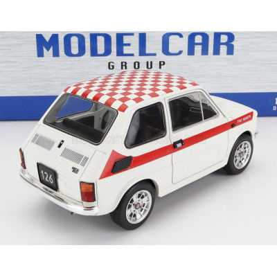 MCG FIAT 126 LOOK ABARTH 1972 - WHITE RED 1/18