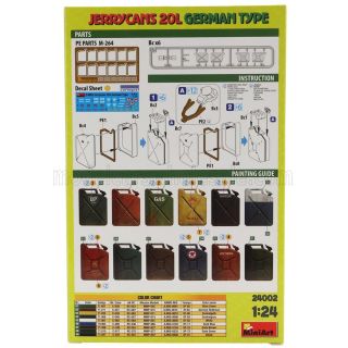 MINIART ACCESSORIES JERRYCANS 20L GERMAN TYPE 1942 1/24