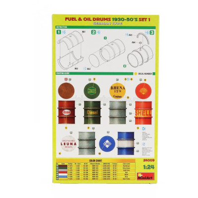 MINIART ACCESSORIES FUEL & OIL DRUMS MILITARY 1930-50 1/24