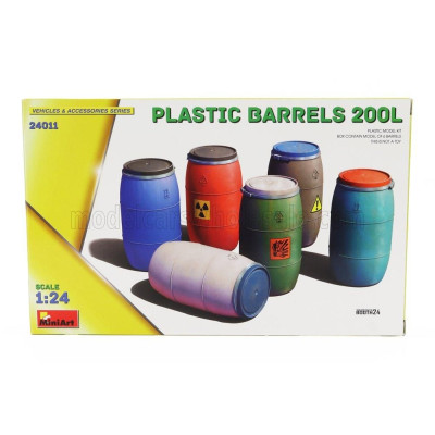 MINIART ACCESSORIES PLASTIC BARRELS 200L 1/24