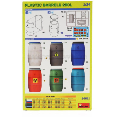 MINIART ACCESSORIES PLASTIC BARRELS 200L 1/24