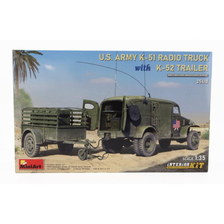 MINIART CHEVROLET K-51 RADIO TRUCK WITH K-52 TRAILER USA ARMY MILITARY 1951 1/35