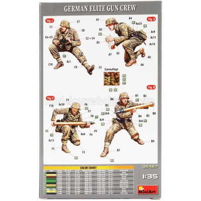 MINIART ACCESSORIES GERMAN ELITE GUN CREW MILITARY FIGURES 1/35