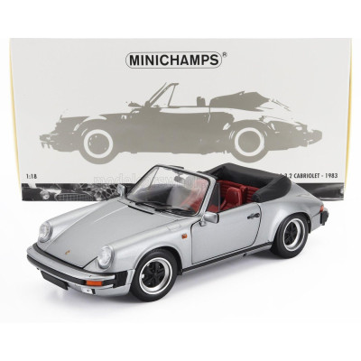 MINICHAMPS PORSCHE 911 3.2 CARRERA CABRIOLET 1983 - GREY MET 1/18