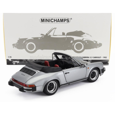 MINICHAMPS PORSCHE 911 3.2 CARRERA CABRIOLET 1983 - GREY MET 1/18