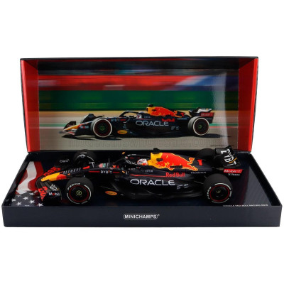 MINICHAMPS RED BULL F1  RB18 TEAM ORACLE RED BULL RACING N 1 WORLD CHAMPION WINNER AUSTIN USA GP 2022 MAX VERSTAPPEN - MATT BLUE