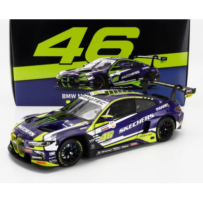 MINICHAMPS BMW 4-SERIES M4 GT3 TEAM WRT N 46 6th 24h SPA 2023 VALENTINO ROSSI - AUGUSTO FARFUS - MAXIME MARTIN - PURPLE YELLOW B