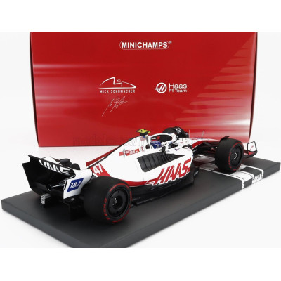 MINICHAMPS HAAS F1  VF-22 TEAM HAAS N 47 BRAZILIAN GP 2022 MICK SCHUMACHER - WHITE BLACK RED 1/18