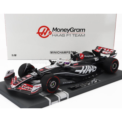 MINICHAMPS HAAS F1  FW24 TEAM MONEYGRAM HAAS N 20 SEASON 2024 KEVIN MAGNUSSEN - BLACK WHITE 1/18
