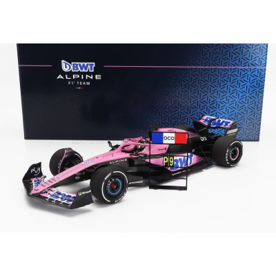 MINICHAMPS ALPINE F1  A523 TEAM BWT ALPINE N 31 BAHRAIN GP 2023 ESTEBAN OCON - PINK BLUE BLACK 1/18