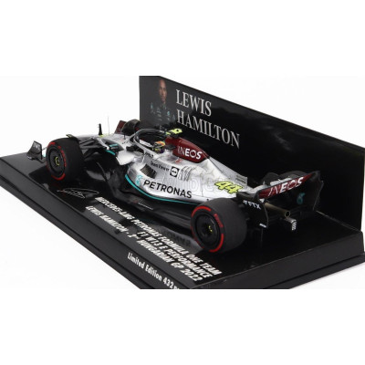 MINICHAMPS MERCEDES GP F1 W13E TEAM MERCEDES-AMG PETRONAS F1 N 44 2nd HUNGARIAN GP 2022 LEWIS HAMILTON - SILVER GREEN 1/43