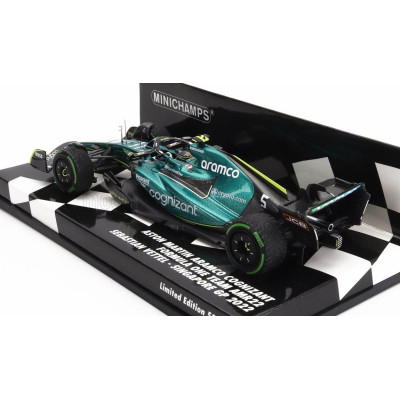MINICHAMPS ASTON MARTIN F1 AMR22 TEAM ARAMCO COGNIZART N 5 8th SINGAPORE GP 2022 SEBASTIAN VETTEL - GREEN BLACK 1/43