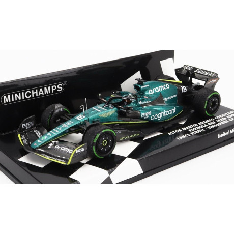 MINICHAMPS ASTON MARTIN F1 AMR22 TEAM ARAMCO COGNIZART N 18 SINGAPORE GP 2022 LANCE STROLL - GREEN BLACK 1/43