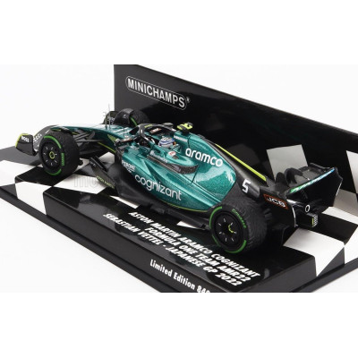 MINICHAMPS ASTON MARTIN F1 AMR22 TEAM ARAMCO COGNIZART N 5 JAPAN GP 2022 SEBASTIAN VETTEL - GREEN BLACK 1/43