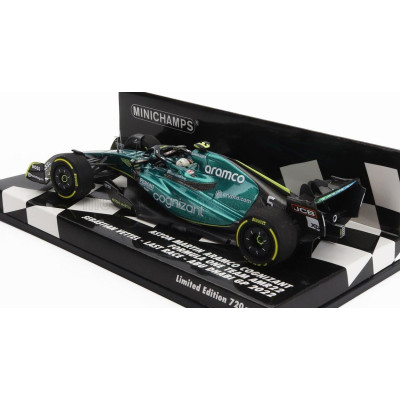MINICHAMPS ASTON MARTIN F1 AMR22 TEAM ARAMCO COGNIZART N 5 ABU DHABI GP LAST RACE 2022 SEBASTIAN VETTEL - GREEN BLACK 1/43