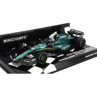 MINICHAMPS ASTON MARTIN F1  AMR23 TEAM ARAMCO COGNIZANT N 14 2nd MONACO GP 2023 FERNANDO ALONSO - GREEN 1/43