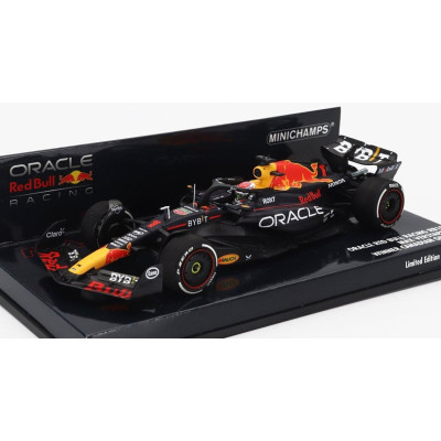 MINICHAMPS RED BULL F1  RB19 TEAM ORACLE RED BULL RACING N 1 WORLD CHAMPION WINNER CANADA GP 2023 MAX VERSTAPPEN - MATT BLUE 1/4