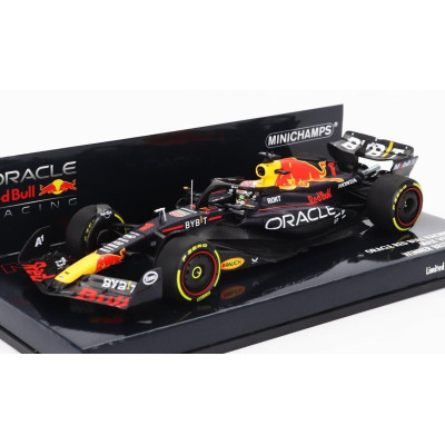 MINICHAMPS RED BULL F1  RB19 TEAM ORACLE RED BULL RACING N 1 WORLD CHAMPION WINNER BRITISH GP 2023 MAX VERSTAPPEN - MATT BLUE 1/