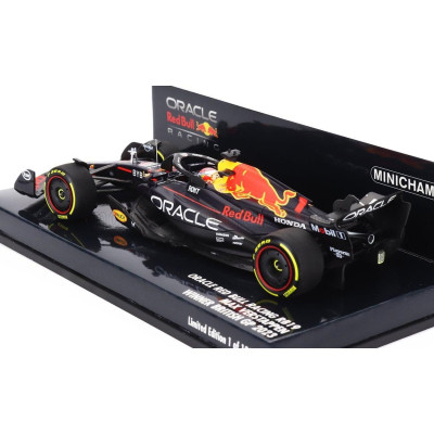 MINICHAMPS RED BULL F1  RB19 TEAM ORACLE RED BULL RACING N 1 WORLD CHAMPION WINNER BRITISH GP 2023 MAX VERSTAPPEN - MATT BLUE 1/
