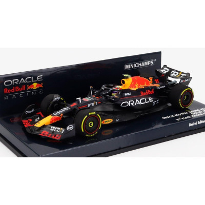 MINICHAMPS RED BULL F1  RB19 TEAM ORACLE RED BULL RACING N 11 2nd MONZA ITALY GP 2023 SERGIO PEREZ - MATT BLUE 1/43