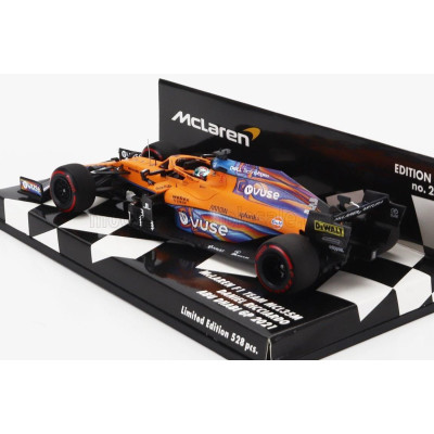 MINICHAMPS McLAREN F1  MCL35L TEAM MCLAREN N 3 ABU DHABI GP 2021 DANIEL RICCIARDO - ORANGE LIGHT BLUE 1/43