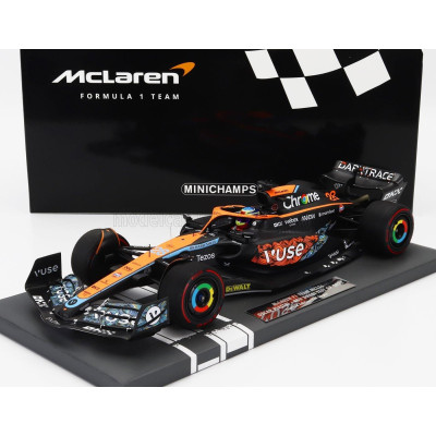 MINICHAMPS McLAREN F1  MCL36 TEAM MCLAREN N 28 TEST ABU DHABI 2022 OSCAR PIASTRI - ORANGE LIGHT BLUE 1/18