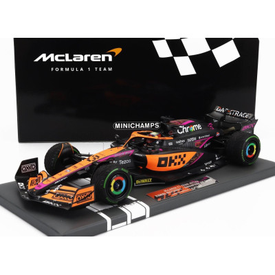 MINICHAMPS McLAREN F1  MCL36 TEAM MCLAREN N 3 5th SINGAPORE GP 2022 DANIEL RICCIARDO - ORANGE LIGHT BLUE 1/18