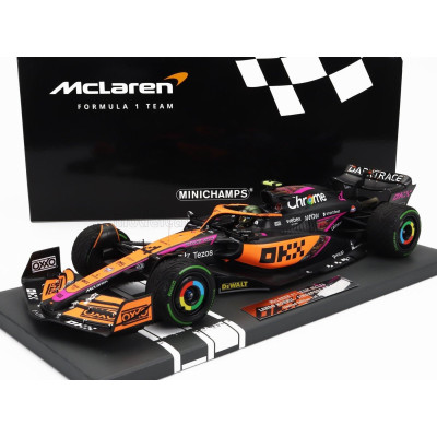 MINICHAMPS McLAREN F1  MCL36 TEAM MCLAREN N 4 SINGAPORE GP 2022 LANDO NORRIS - ORANGE LIGHT BLUE 1/18