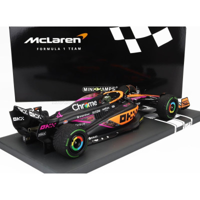 MINICHAMPS McLAREN F1  MCL36 TEAM MCLAREN N 4 SINGAPORE GP 2022 LANDO NORRIS - ORANGE LIGHT BLUE 1/18
