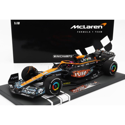 MINICHAMPS McLAREN F1  MCL36 TEAM MCLAREN N 3 ABU DHABI GP 2022 DANIEL RICCIARDO - ORANGE LIGHT BLUE 1/18
