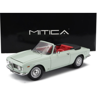 MITICA ALFA ROMEO GIULIA 1600 GTC CABRIOLET OPEN 1964 – INTERIOR RED - AZZURRO SPAZIO - LIGHT BLUE 1/18