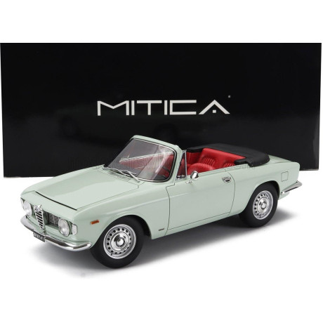 MITICA ALFA ROMEO GIULIA 1600 GTC CABRIOLET OPEN 1964 – INTERIOR RED - AZZURRO SPAZIO - LIGHT BLUE 1/18