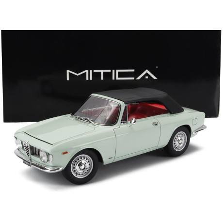 MITICA ALFA ROMEO GIULIA 1600 GTC CABRIOLET CLOSED 1964 – INTERIOR RED - AZZURRO SPAZIO - LIGHT BLUE 1/18