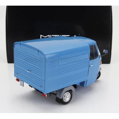 MITICA DIECAST PIAGGIO APE P501 VAN CLOSED 1979 - CON VETRINA - WITH SHOWCASE - BLU 7210 1/18