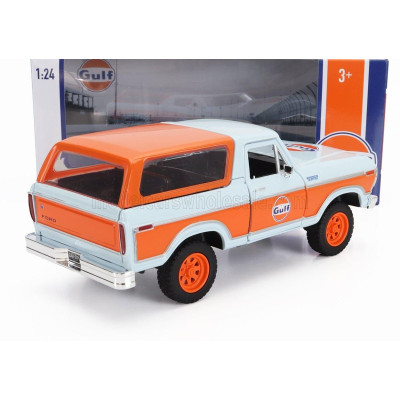 MOTOR MAX FORD USA BRONCO GULF 1978 - LIGHT BLUE ORANGE 1/24