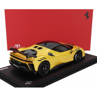 MR MODELS FERRARI SF90 XX STRADALE 2024 - CON VETRINA - WITH SHOWCASE - GIALLO TRISTRATO - YELLOW MET BLACK 1/18