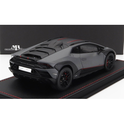 MR MODELS LAMBORGHINI HURACAN N 63 STERRATO 2022 - CON VETRINA - WITH SHOWCASE - GRIGIO VULCANO - MATT GREY 1/18