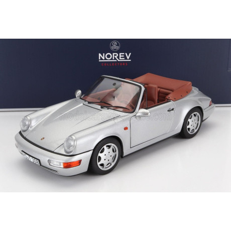 NOREV PORSCHE 911 964 CARRERA 2 CABRIOLET 1990 - SILVER 1/18