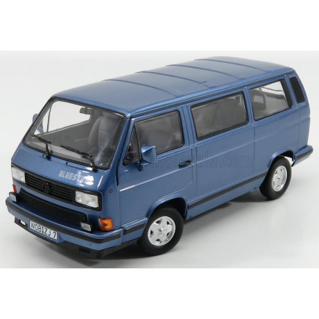 NOREV VOLKSWAGEN T3 MULTIVAN MINIBUS BLUE STAR 1992 - LIGHT BLUE MET 1/18