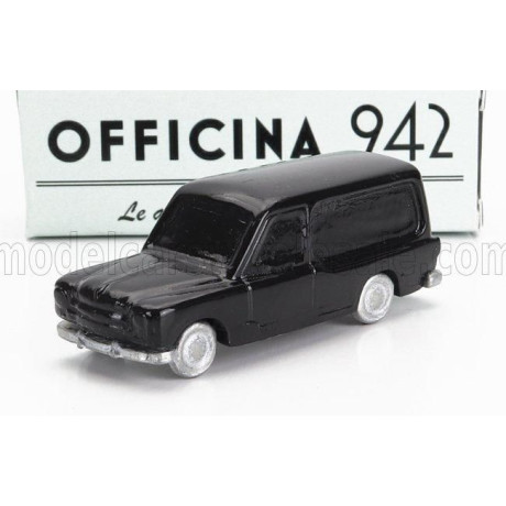 OFFICINA 942 FIAT 1400 VAN CARROZZERIA RIVA HEARSE - CARRO FUNEBRE - FUNERAL CAR 1950 - BLACK 1/76