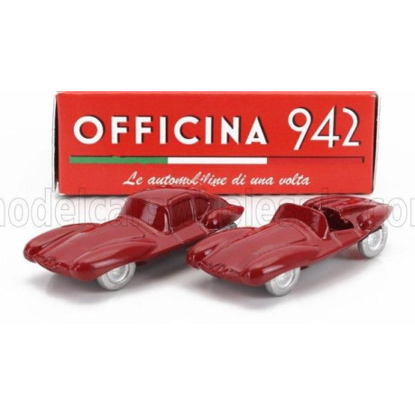 OFFICINA 942 ALFA ROMEO SET 2X 1900 C52 DISCO VOLANTE COUPE + SPIDER 1952 - RED 1/76