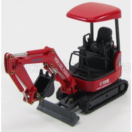 OLDCARS KOMATSU PC18 - RUSPA CINGOLATA VIGILI DEL FUOCO - CRANE FIRE ENGINE - RED BLACK 1/32