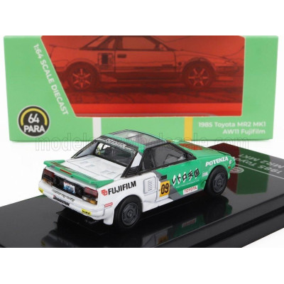 PARAGON MODELS TOYOTA MR2 MKI N 09 AW11 FUJIFILM LHD 1995 - GREEN WHITE 1/64