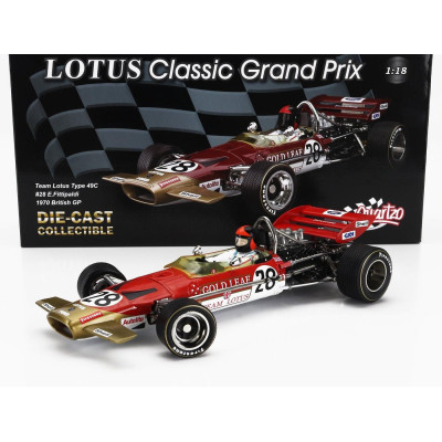 QUARTZO LOTUS F1  49C FORD TEAM LOTUS N 28 BRITISH GP 1970 EMERSON FITTIPALDI - RED WHITE 1/18