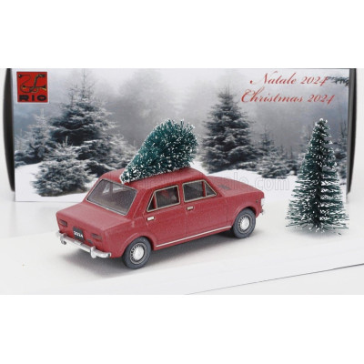 RIO MODELS FIAT 128 1-SERIES 1969 - CHRISTMAS EDITION 2024 - CON BABBO NATALE - WITH SANTA CLAUS FIGURE - RED 1/43